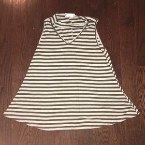 Green Striped Flow Top